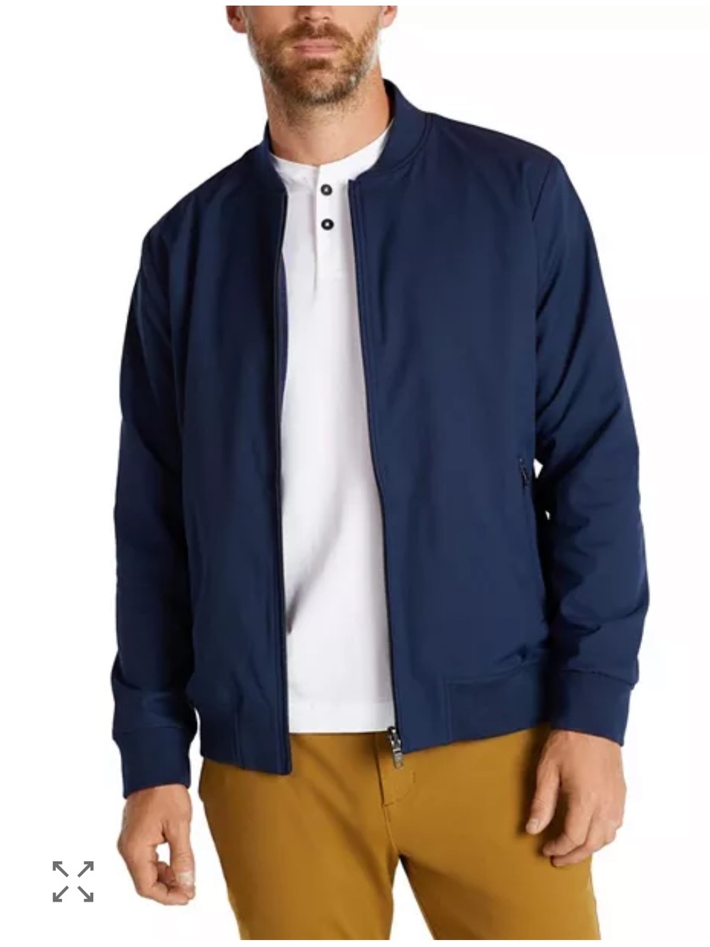 NWOT Public Rec Workday Bomber Jacket Sz L Navy Blue Reversible Performance
